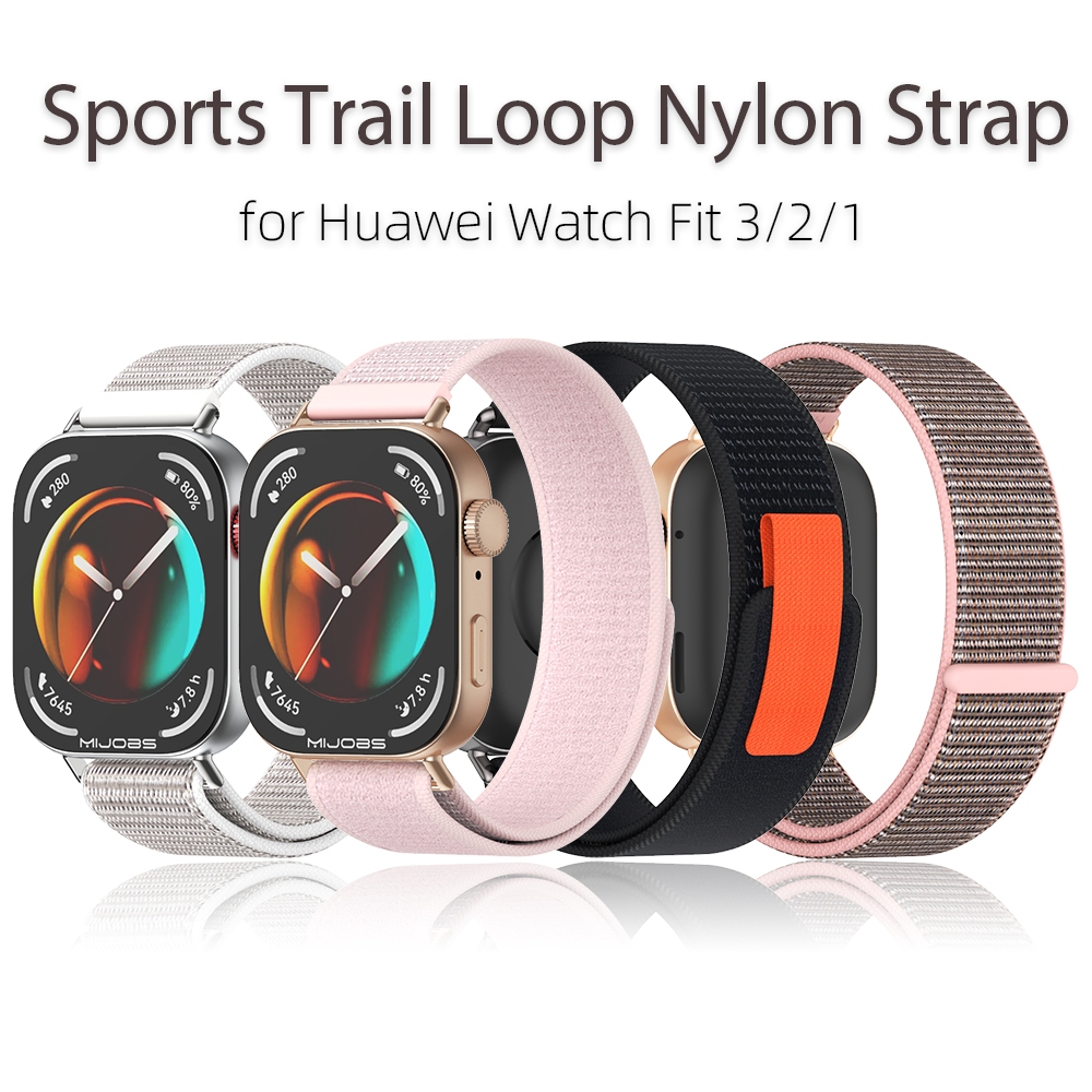 MIJOBS Trail Loop สําหรับ Huawei Watch Fit 5 / Fit 5 Pro / Fit 4 / Fit 3 / Fit 4 Pro สายนาฬิกาผู้ชายผู้หญิงกีฬาสายไนลอนสําหรับ for HUAWEI WATCH FIT 3 สร้อยข้อมือเข็มขัดอุปกรณ์เสริม
