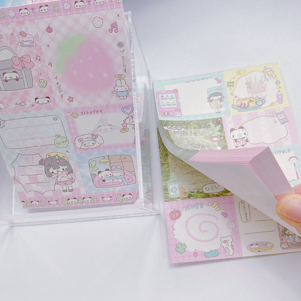 ใหม่น่ารักหมายเหตุการ์ตูน ins แผ่นจดบันทึกขนาดเล็กแบบฉีกได้