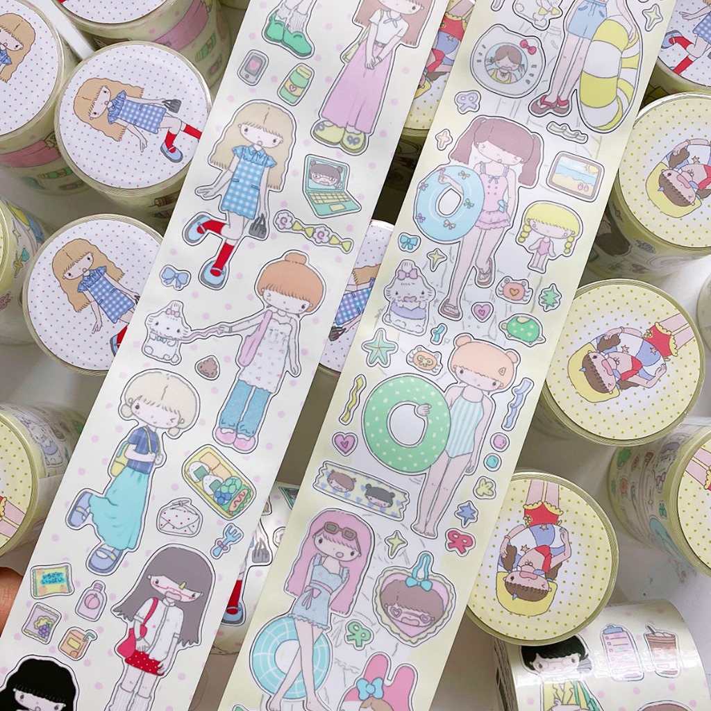 สินค้าใหม่ Sticker Roll Handbook Sticker Character Sticker Roll Cute Sticker diy