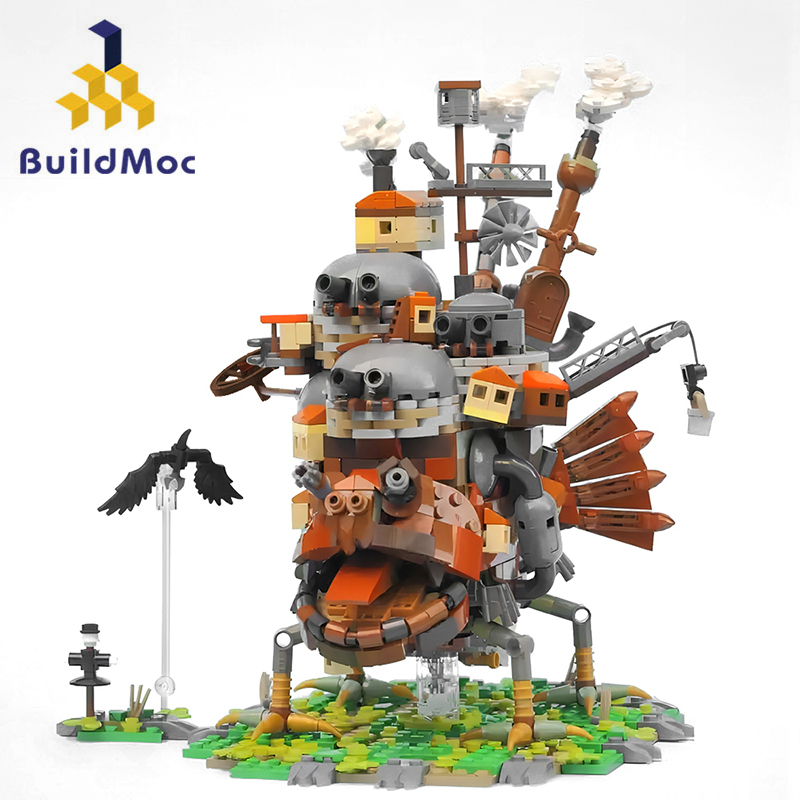 BuildMOC Creator Howls Moving Castle รุ่น DIY building blocks ของเล่นเพื่อการศึกษา DIY อิฐ MOC ชุดขอ