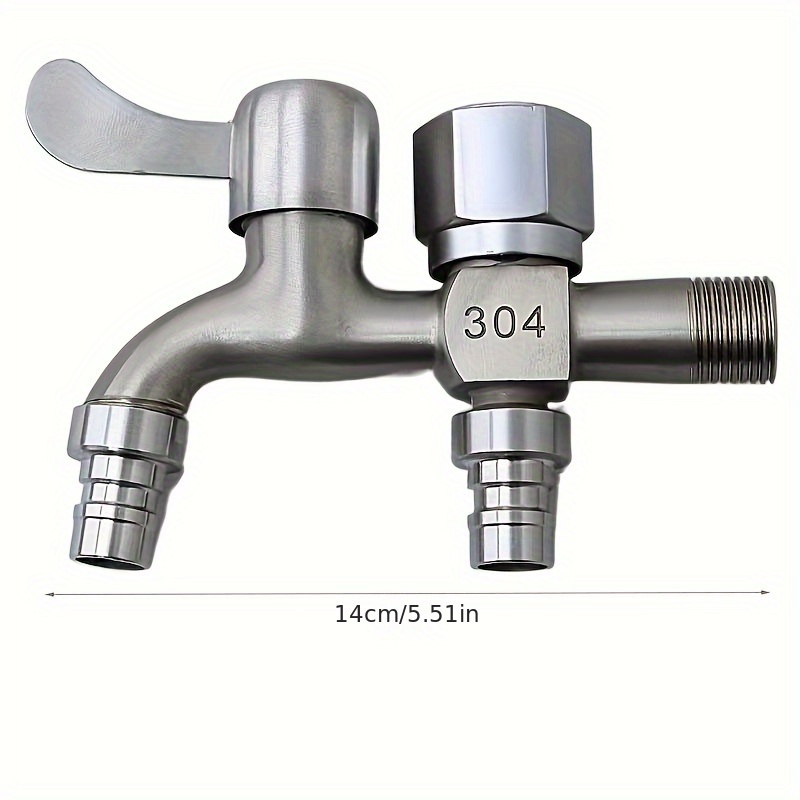 ก๊อกน้ำสแตนเลส 304 หัวก๊อกน้ํา ก๊อก 2 ทาง แท้ ก๊อกสนามสองทาง ก๊อกน้ำติดตั้งในสวน 2วาล์ว ขนาด1/2 นิ้ว ไม่เป็นสนิม ต่อท่อประปาจาก 1 ทาง ออกได้ 2 ทาง เปิดปิดง่าย ดีไซด์สวยงาม Faucet