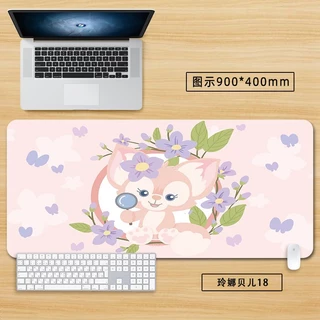 Linabell Kawaii แผ่นรองเมาส์ ลายการ์ตูน Stellalou น่ารัก ขนาดใหญ่ 60x30 ซม. สําหรับคอมพิวเตอร์ตั้งโต๊ะ
