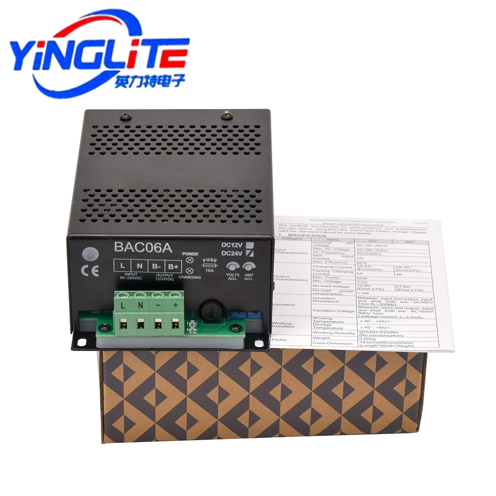 Bac06a 6A เครื่องกําเนิดไฟฟ้าดีเซลอัจฉริยะ 12V 24V แบบลอยน้ํา