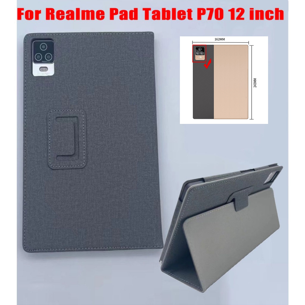 สําหรับrealme Padแท็บเล็ตP70 12 นิ้วAndroidแท็บเล็ตสําหรับRealme Pad P70 12.0 คุณภาพสูงสีเทาเข้มผ้าร