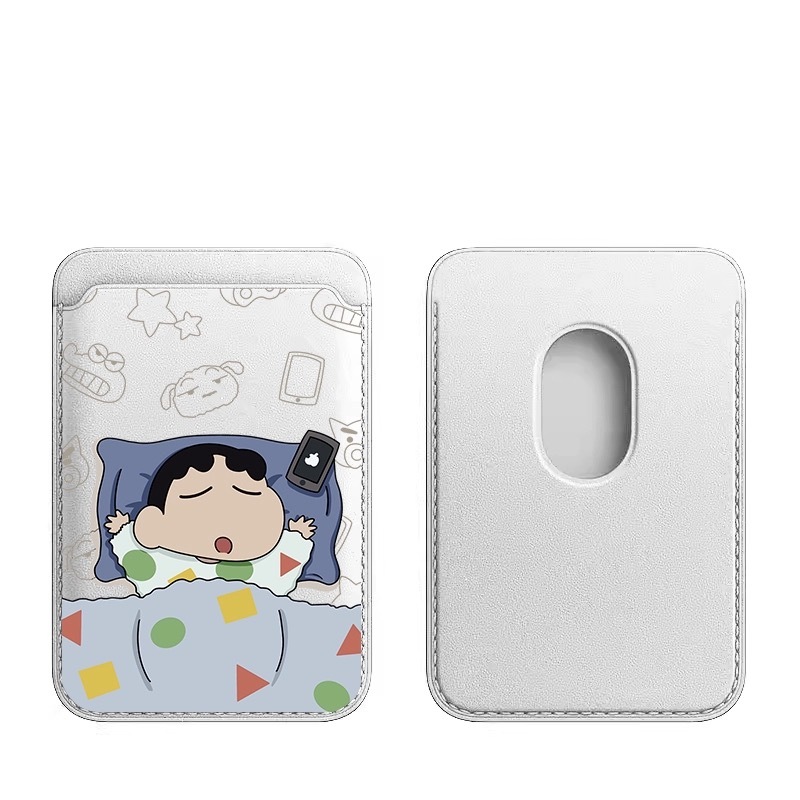 ตลกนอน Crayon Shin-chan รูปแบบกระเป๋าสตางค์ผู้ถือบัตรสําหรับ iPhone15pro 15promax 14 14promax 14pro soft case