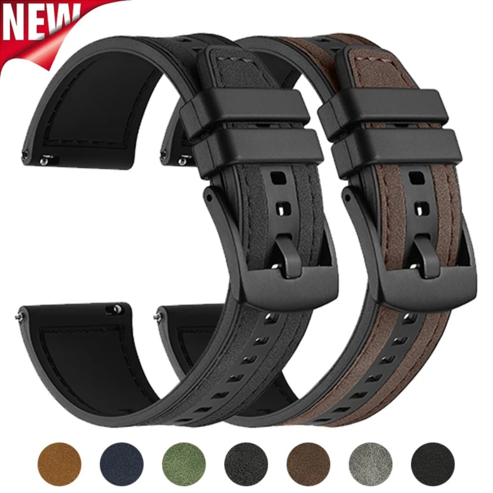 22 มม.สายหนังสําหรับ Samsung Galaxy Watch 3 45 มม.เกียร์ S3 46 มม.สร้อยข้อมือสําหรับ Huawei นาฬิกา 3 4 4Pro GT3 GT2