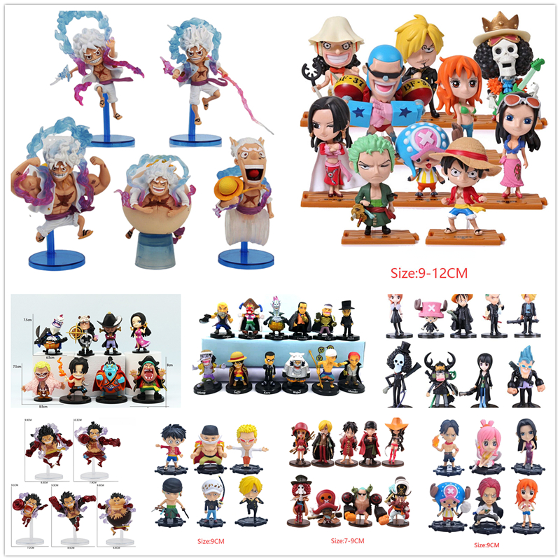ฟิกเกอร์วันพีช 9/6 ชิ้น ชุด One Piece Luffy Zoro Ace Nami Sanji Usopp Chopper Shanks Sabo Brook
