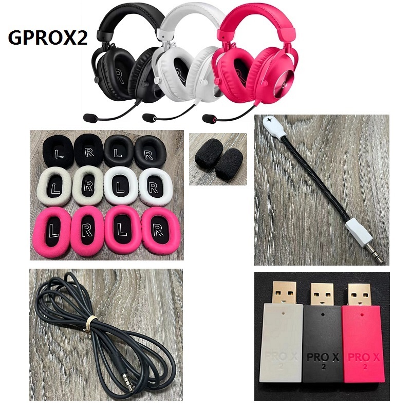 อะไหล่เดิมสําหรับหูฟัง Logitech G PRO X 2 เปลี่ยน GPROX2 Earmuffs ไมโครโฟนอะแดปเตอร์รับสัญญาณสุนัขสายสัญญาณเสียง