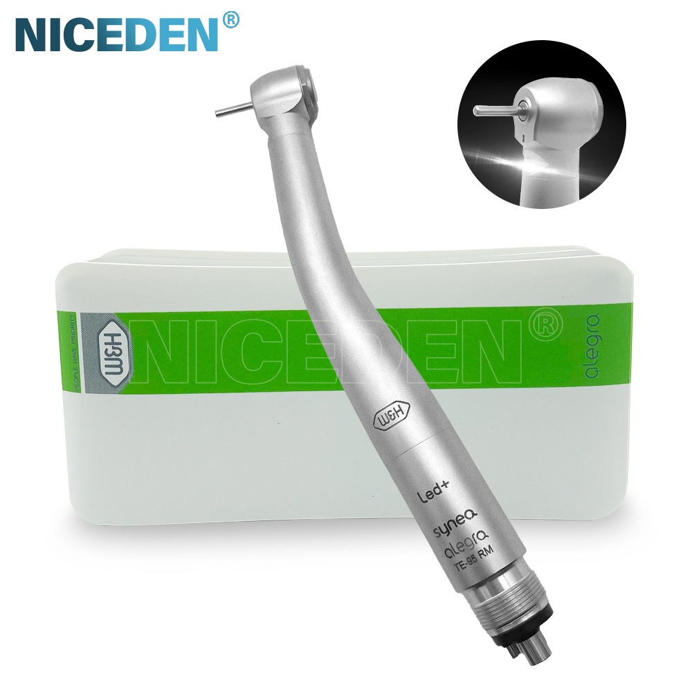 NICEDEN W&H LED ทันตกรรม Handpiece ความเร็วสูงไฟแบริ่งเซรามิคเทปหัวแรงบิด Push 2/4 หลุม