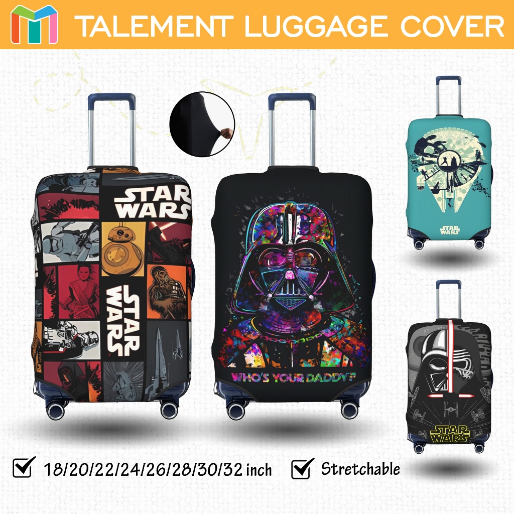 ผ้าคลุมกระเป๋าเดินทาง ผ้าสแปนเด็กซ์ แบบยืดหยุ่น ยืดหยุ่น Star War Luggage Cover 18 20 22 24 26 28 30 32 นิ้ว