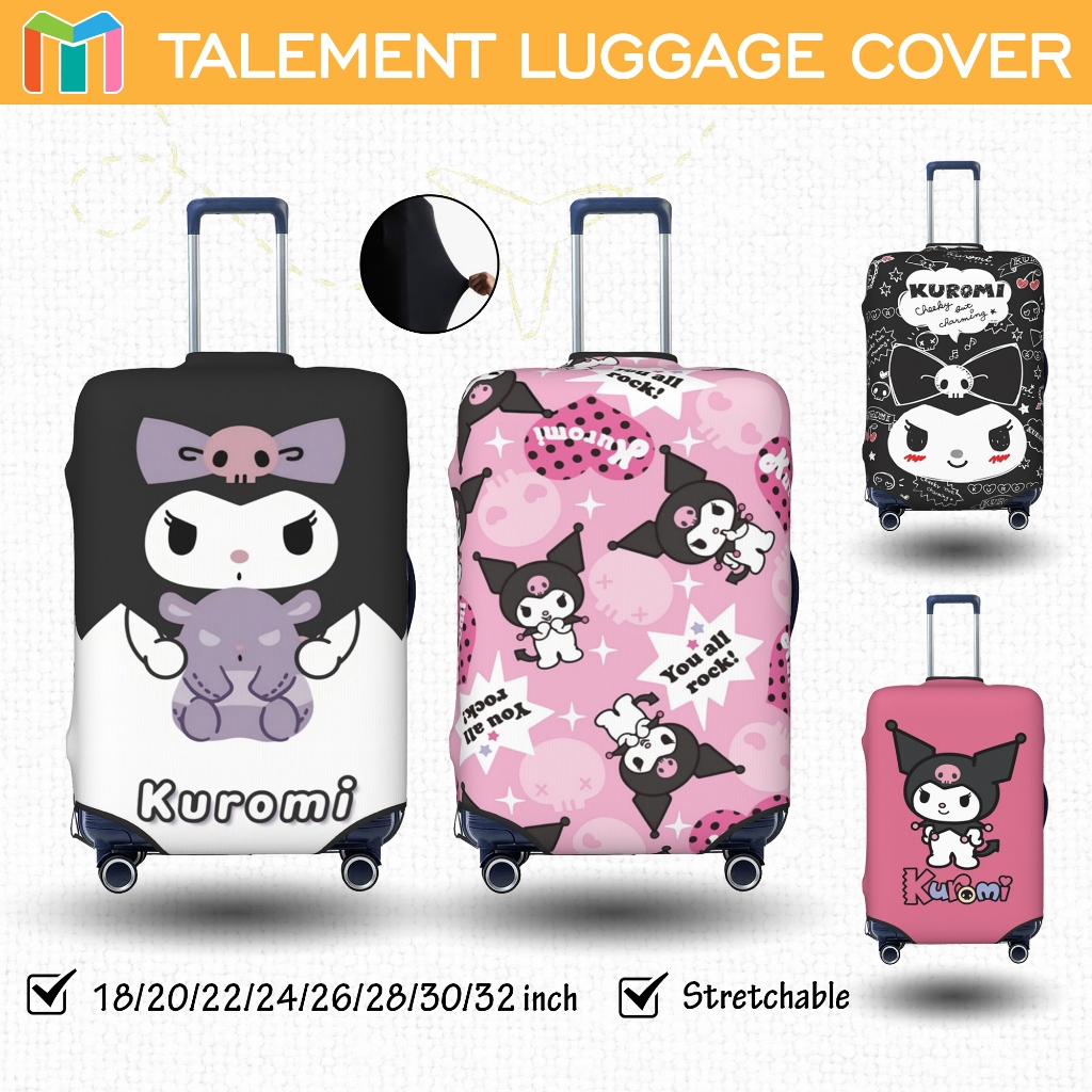 คุโรมิ ผ้าคลุมกระเป๋าเดินทาง ผ้าสแปนเด็กซ์ แบบยืดหยุ่น ยืดหยุ่น Kuromi Luggage Cover 18 20 22 24 26 28 30 32 นิ้ว