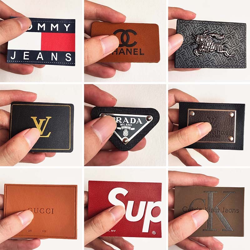 เย็บป้ายหนังเสื้อผ้าหนังเทียม Patch Tag กระเป๋าตกแต่ง Applique DIY