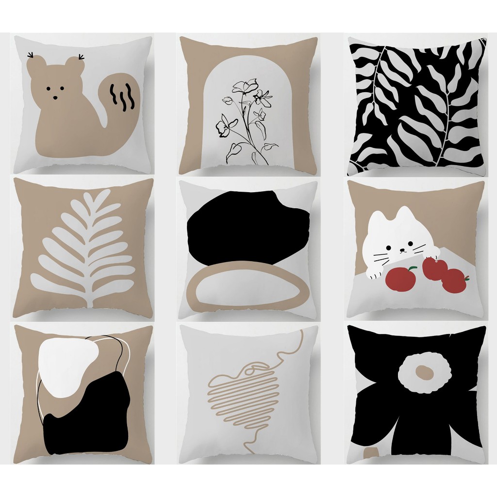 หมอนอิง Morandi ครอบคลุมผ้าฝ้าย 7070.6060.5050.4545.4040.ปลอกหมอนผ้าปูที่นอนโซฟาตกแต่งบ้านมีซิป