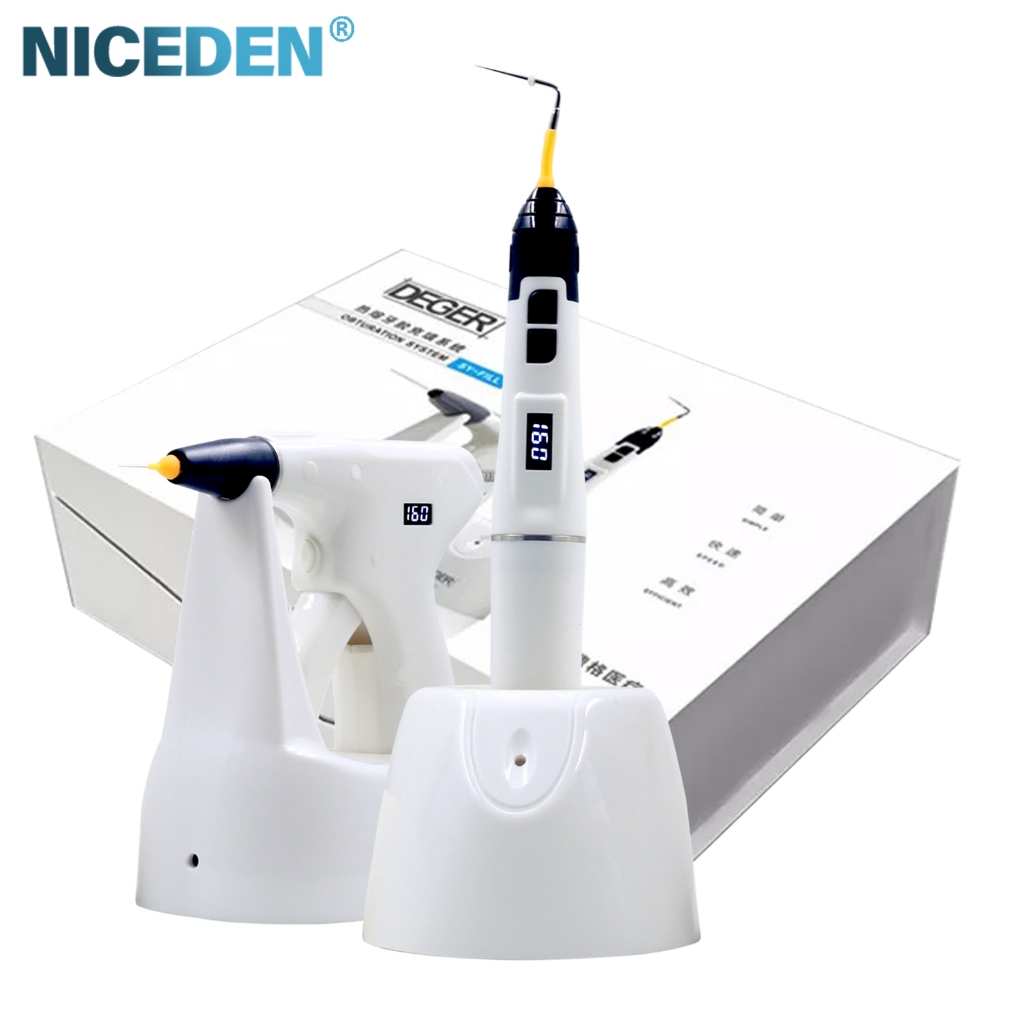 Niceden 1 ชุดทันตกรรมทันตแพทย์ Obturation Endo ระบบ/อุ่น Gutta-percha Obturation Gun & ปากกาหกเข็ม