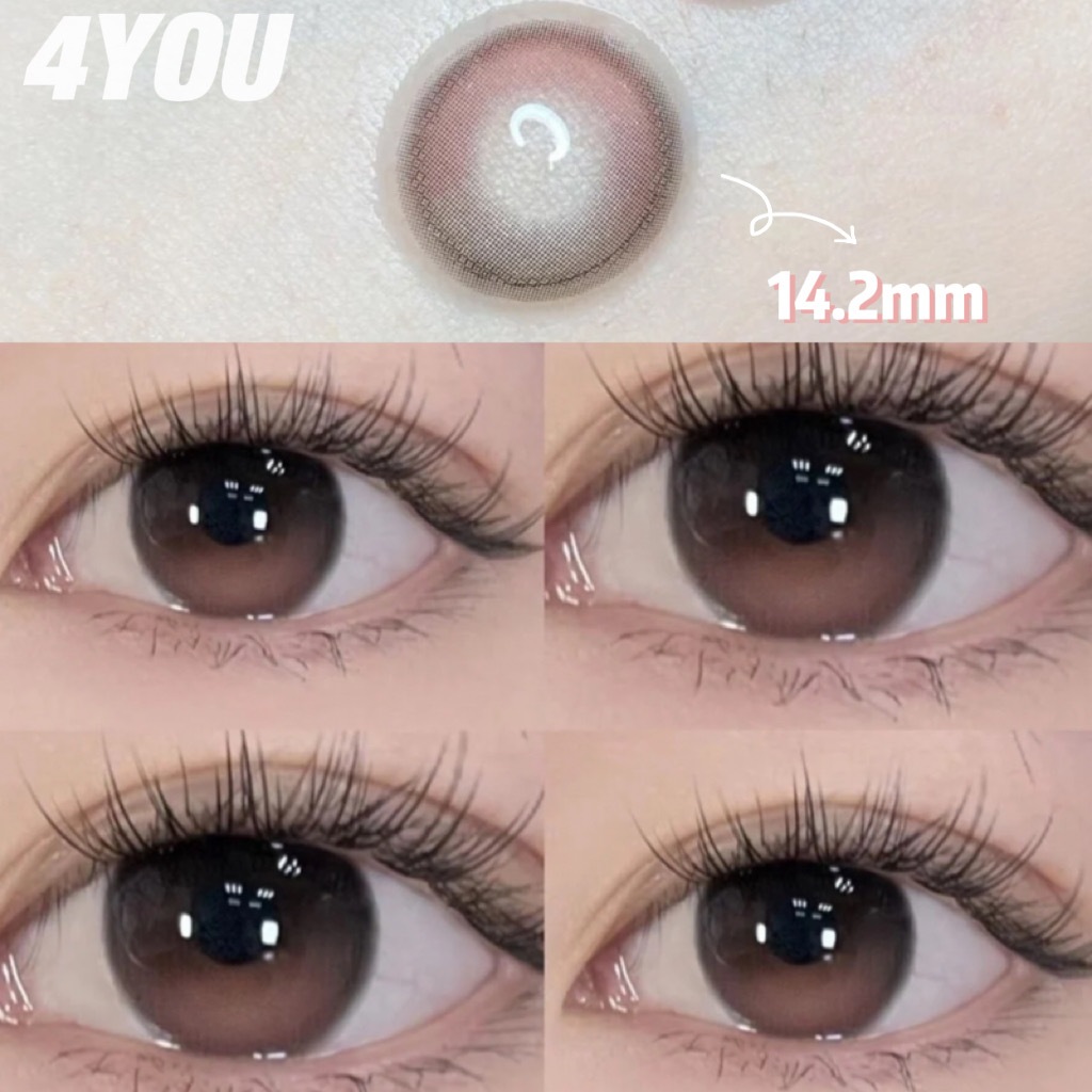 เกรด เลนส์2ชิ้น/คู่สีน้ําตาลสีชมพูคอนแทคเลนส์คอนแทคเลนส์นุ่มองศาคอนแทคเลนส์ธรรมชาติ14.2มิลลิเมตรใช้รายปี