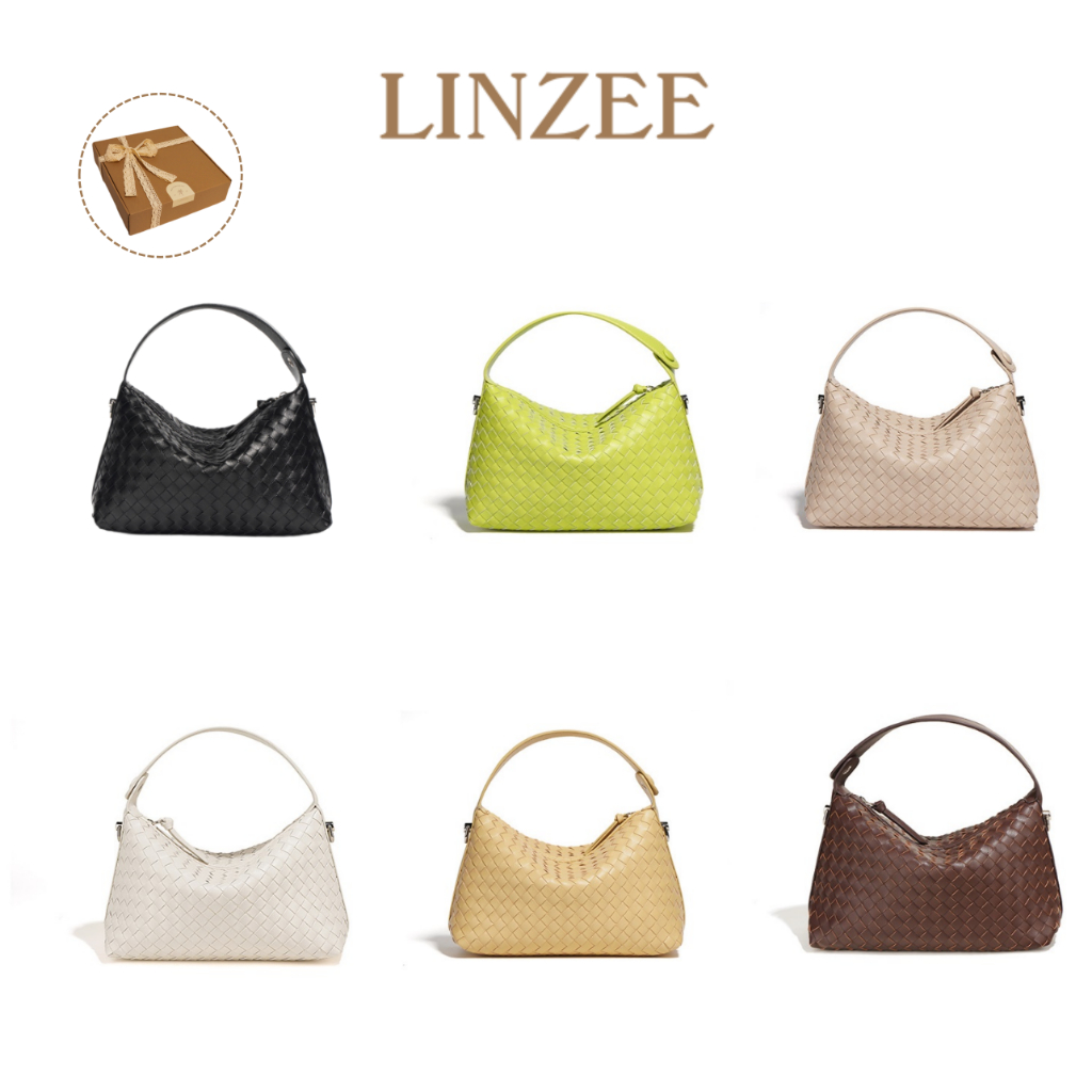 Linzee กระเป๋าเกี๊ยวหนังแท้ชั้นบนกระเป๋าสะพายกระเป๋าสะพายข้าง