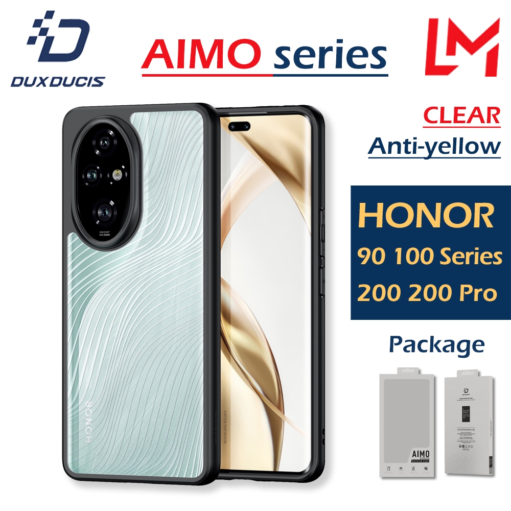 DUX DUCIS AIMO เคสแข็งสำหรับ Honor 200 Pro Honor 100 Honor 90 Honor 90 Lite 5G เคสโทรศัพท์ใสผิวด้าน เคสป้องกันเต็มรูปแบบ เคสกันกระแทกป้องกันการเกิดสีเหลือง