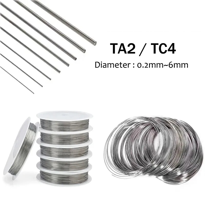 0.2 มม. ~ 6 มม.ลวดไทเทเนียมความบริสุทธิ์สูงอาร์กอน Arc เชื่อมลวดกลม TA2/TC4 อิเล็กโทรดลวดไทเทเนียม