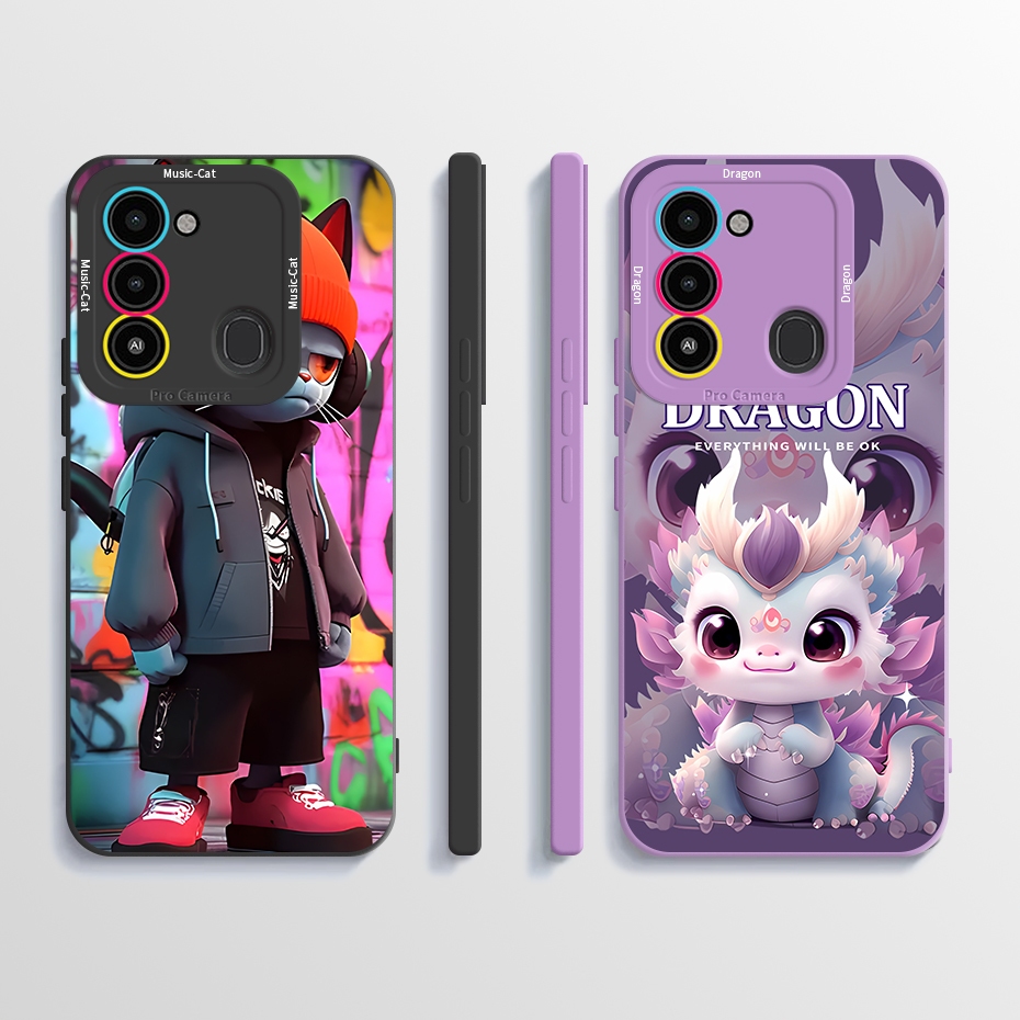 สําหรับ Tecno SPARK 8C / SPARK Go 2022 KG5 / SPARK 9 กรณีแฟชั่นพิมพ์การ์ตูนซิลิโคนนุ่ม TPU ฝาหลัง Spark8c Spark9 KG5k KG5p เคสโทรศัพท์