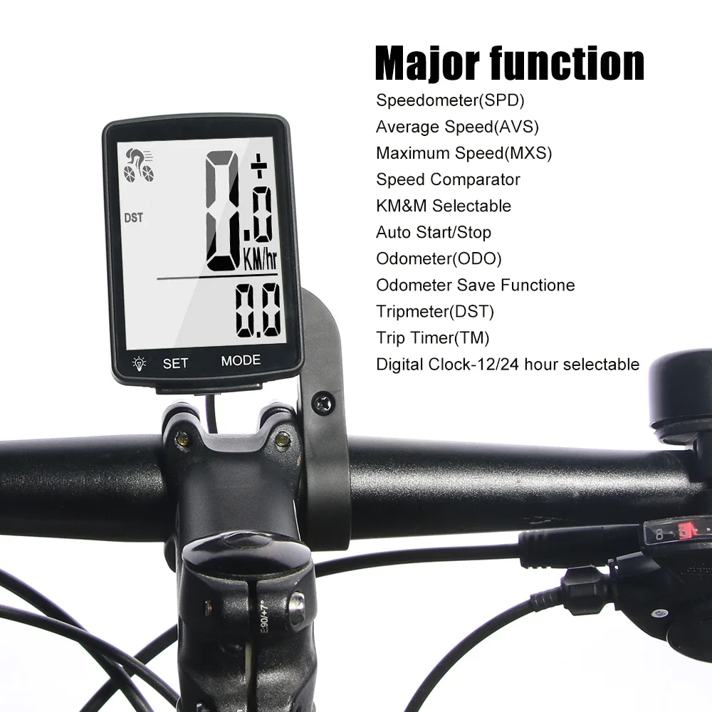 ไร้สายจักรยานคอมพิวเตอร์ Multi-Functional หน้าจอ LCD จักรยานคอมพิวเตอร์จักรยานเสือภูเขา IPX6 กันน้ํา Speedometer Cadence Sensor Gps สําหรับจักรยานจักรยานอุปกรณ์เสริม