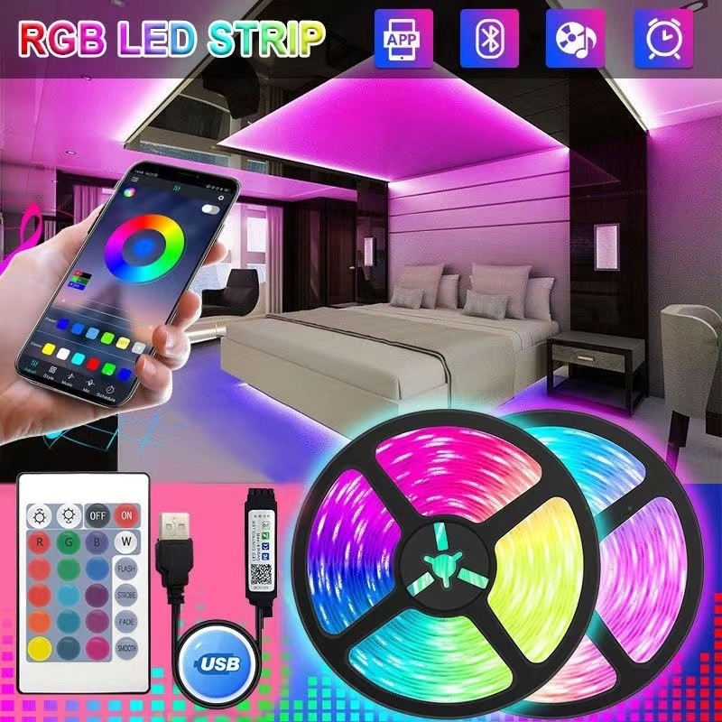 ไฟเส้น led USB ไฟ TV ไฟแต่งห้อง LED แบบเส้น RGBIC ไฟเปลี่ยนสี สำหรับตกแต่งบ้าน ไฟหลังทีวี การซิงโครไนซ์เพลง