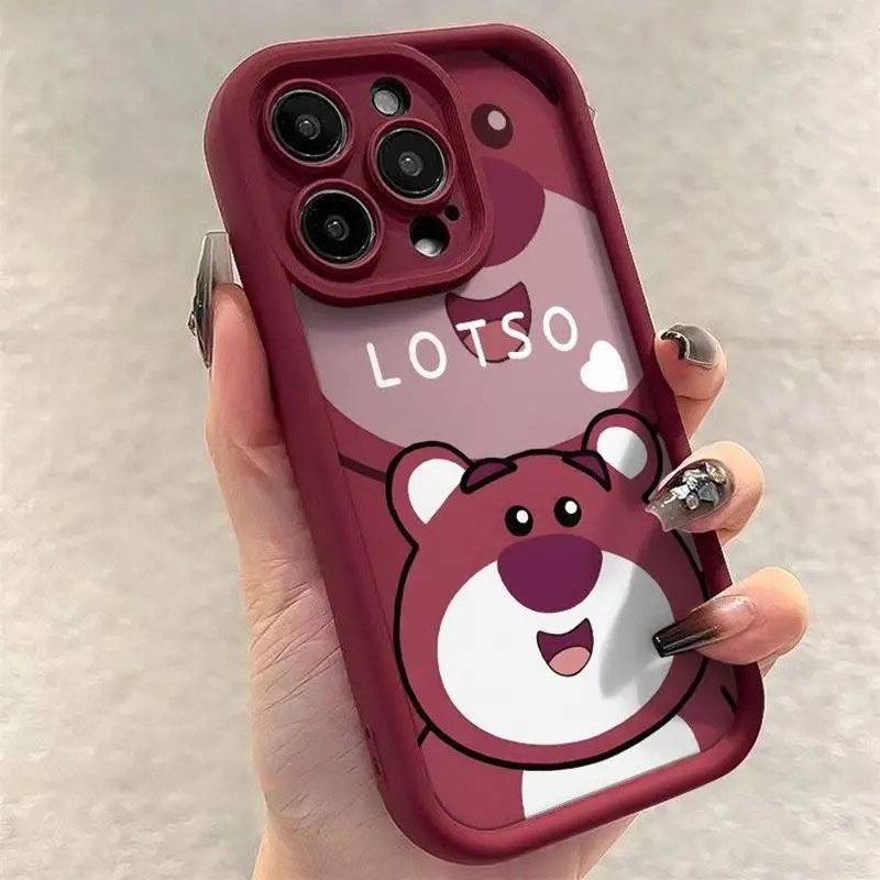 เคส Infinix Note 12 G96 Note 12 Pro 4G Note 12 4G Note 30 4G 5G Note 30 Pro 4G Note 30 VIP 5G สตรอเบอร์รี่หมีหลักฐานวางโทรศัพท์กรณี