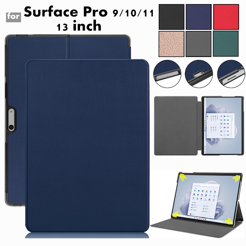 Surface Pro 11 13 inch Tablet Cover PU Leather Case with Auto Wake Function Stand Flip Case for Surf