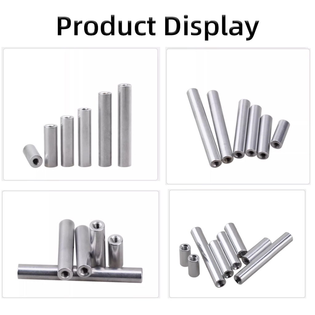 M4-m10 อลูมิเนียมรอบเกลียวแขน Standoff เสายาวเชื่อมต่ออลูมิเนียมด้ายแขน Rod Bar Stud รอบเชื่อมต่อหลอดยาวถั่ว