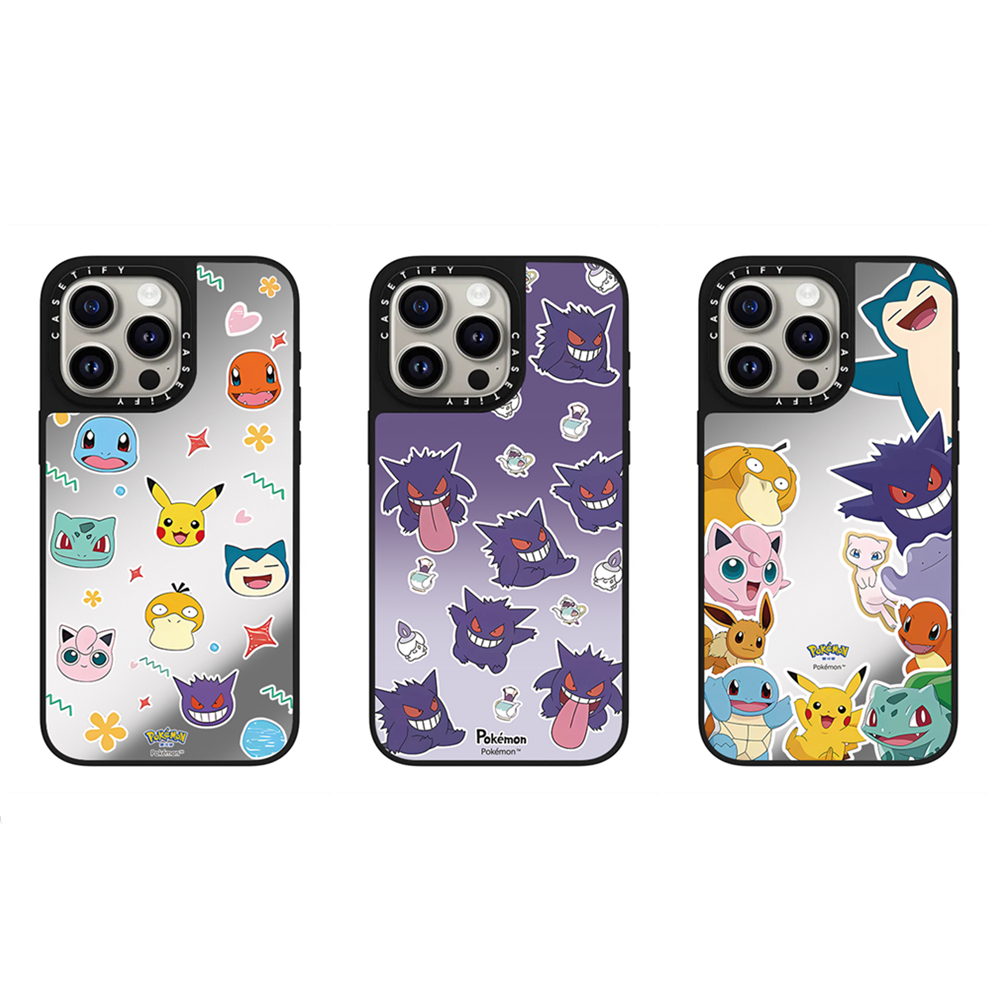 สําหรับiphone 16 15 14 Pro Maxน่ารักการ์ตูนPokemonสติกเกอร์แม่เหล็กสําหรับiPhone 13 12 Pro Max Hard PCปกหลังกรณีiPhone 11 เคสกันกระแทกสําหรับiPhone 14 15 Plusกระจกกรณี