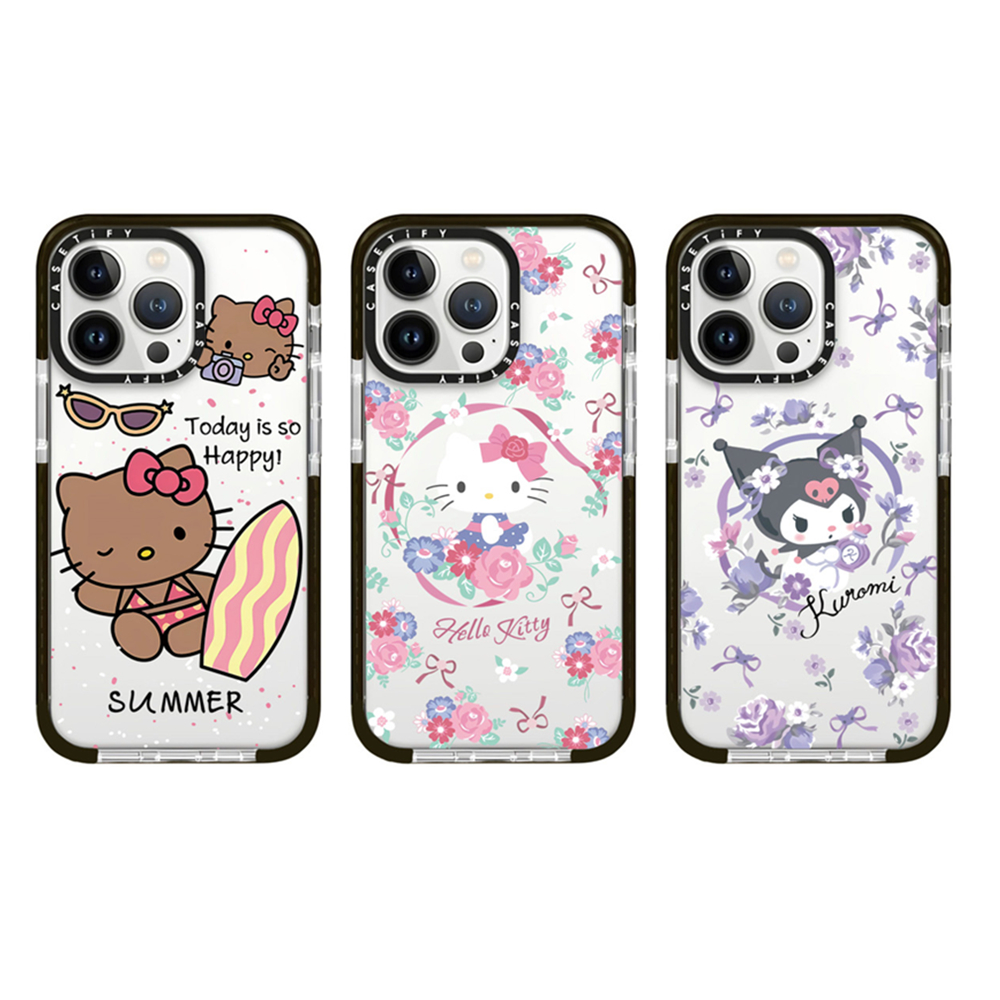 สําหรับiphone 14 15 Pro Maxน่ารักการ์ตูนHello Kitty KuromiกรณีiPhone 12 13 Pro Max 7/8Plus/X/XR/Xs Max Soft TPUสําหรับiPhone 11 เคสกันกระแทกiPhone 14 15 Plus Clear Case