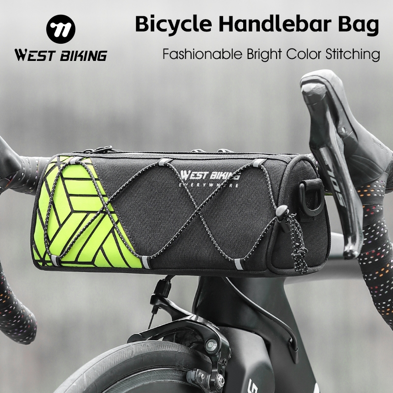 WEST BIKING กระเป๋ามัลติฟังก์ชั่นติดแฮนด์จักรยาน กันน้ํา พกพาสะดวก พร้อมสายสะพาย