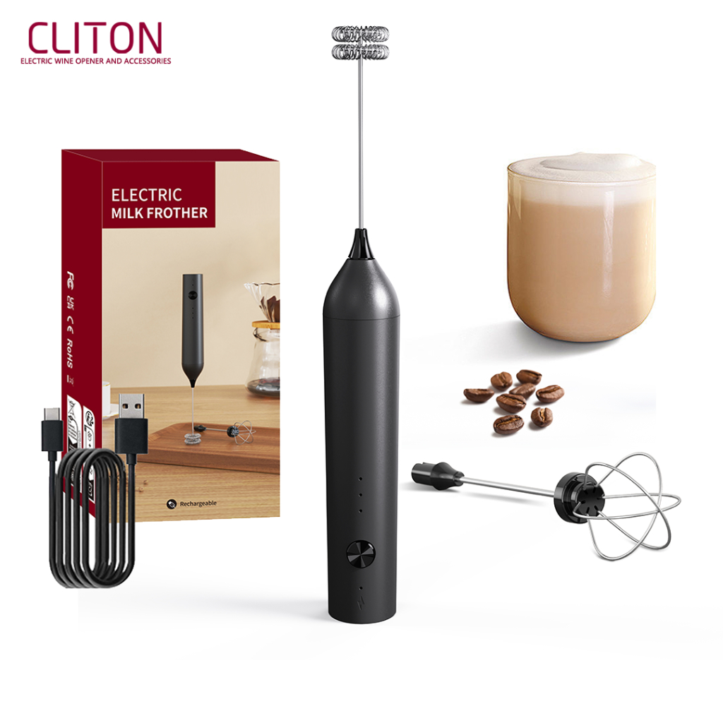 Cliton เครื่องตีฟองนมไฟฟ้า Type-C ชาร์จที่มีประสิทธิภาพผสมวัสดุเกรดอาหาร Mini Blender สําหรับกาแฟ Frappe Latte Matcha ช็อกโกแลตร้อน