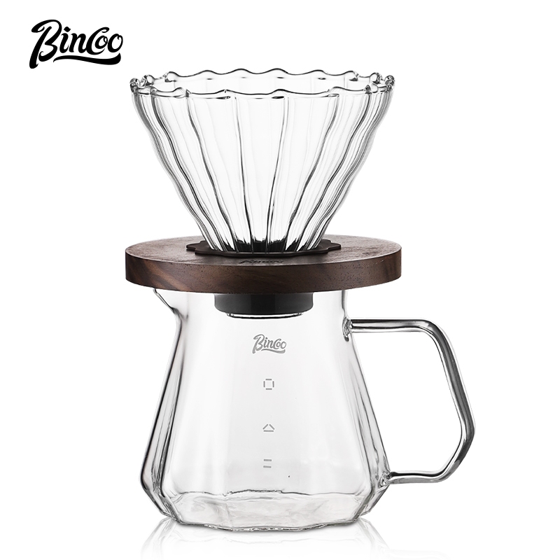 Bincoo หม้อกาแฟชงด้วยมือชุดหม้อต้มกาแฟ V60 ถ้วยกรองกรองสกัดหม้อพวยยาวเครื่องชงกาแฟ 500ML