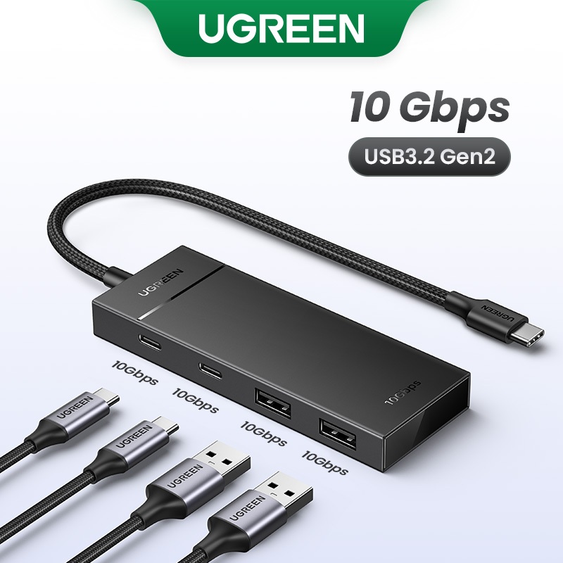Ugreen อะแดปเตอร์ USB C Hub 10Gbps 4 in 1 USB 3.2 พร้อม 4 USB-C 3.2, 4 พอร์ต USB C Splitter Extender