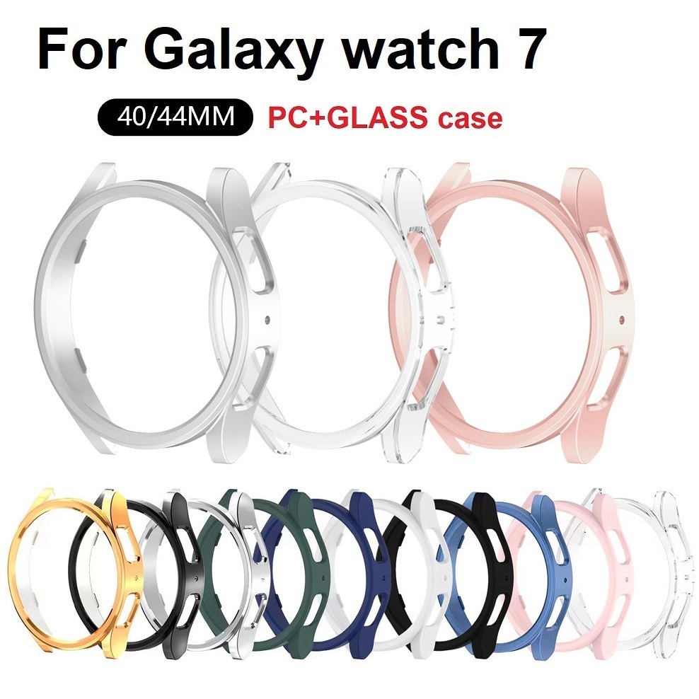 Pc Hard สําหรับ เคส Samsung Galaxy Watch 7 Case กรณี Smartwatch Samsung Galaxy Watch 7 เคส ฝาครอบกันชนสําหรับ Galaxy Watch FE เคส กรณี 40 มม.44 มม เคส Galaxy Watch 7 Case กรณี Protector