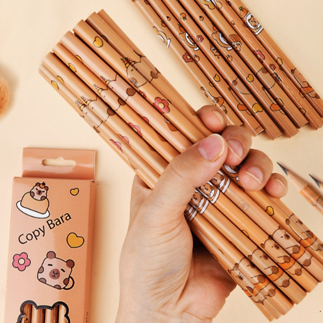 【1Pc/1 ชิ้น】น่ารัก Capybara การ์ตูน HB ดินสอนักเรียนดินสอไม้ของขวัญเครื่องเขียน