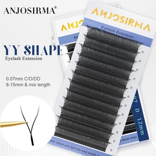 ANJOSIRMA Y Type ขนตาปลอม 0.07 มม. วัสดุพรีเมี่ยม ขนมิงค์นุ่ม ธรรมชาติ รูปทรง YY ขนตาแฟนซ fancycilia eyelash ขนตา fancy