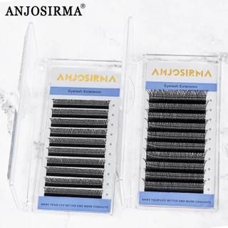 ANJOSIRMA สามหัว YY รูปร่าง ต่อขนตา นุ่ม เป็นธรรมชาติ เบา ขนตา คุณภาพสูง แต่งหน้า ตาข่าย ขนตาปลอม