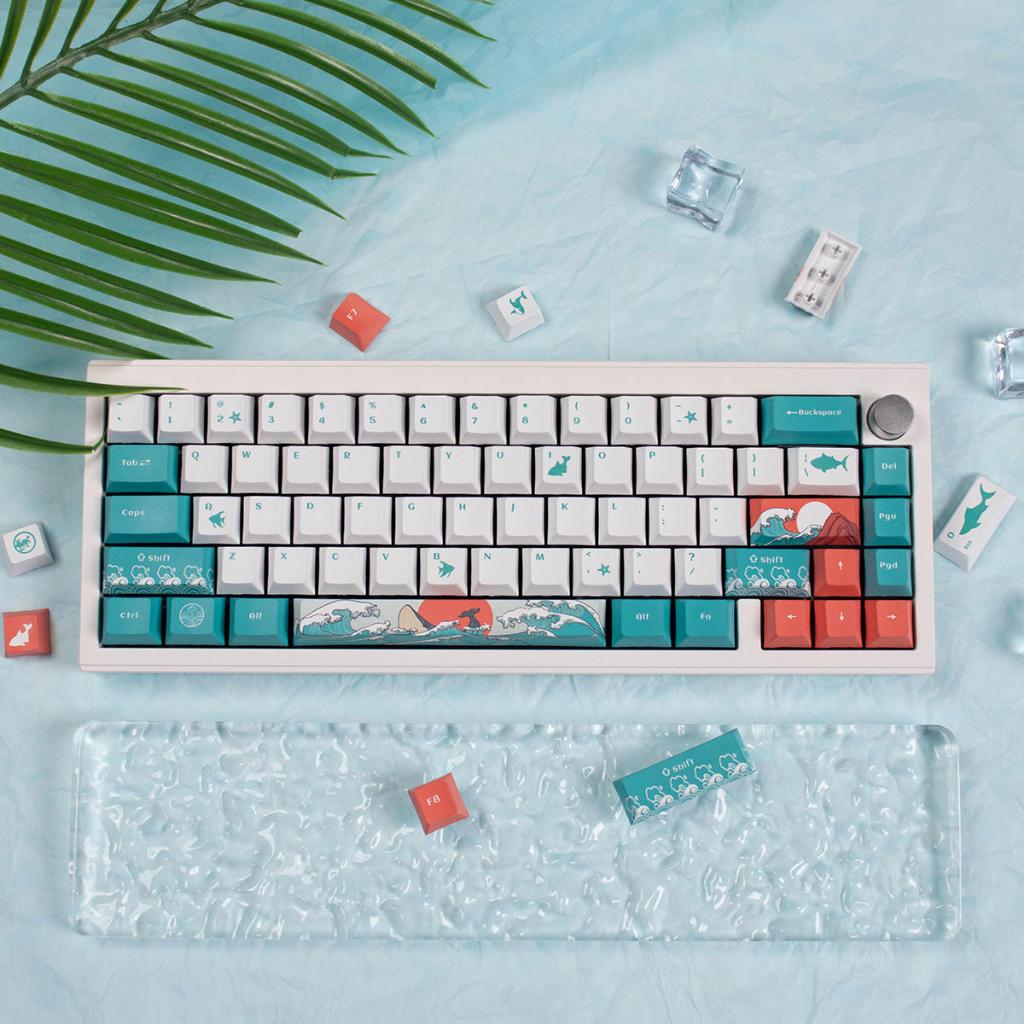 126 คีย์ Coral Sea Keycaps PBT Dye-sublimation Cherry Profile Keycap