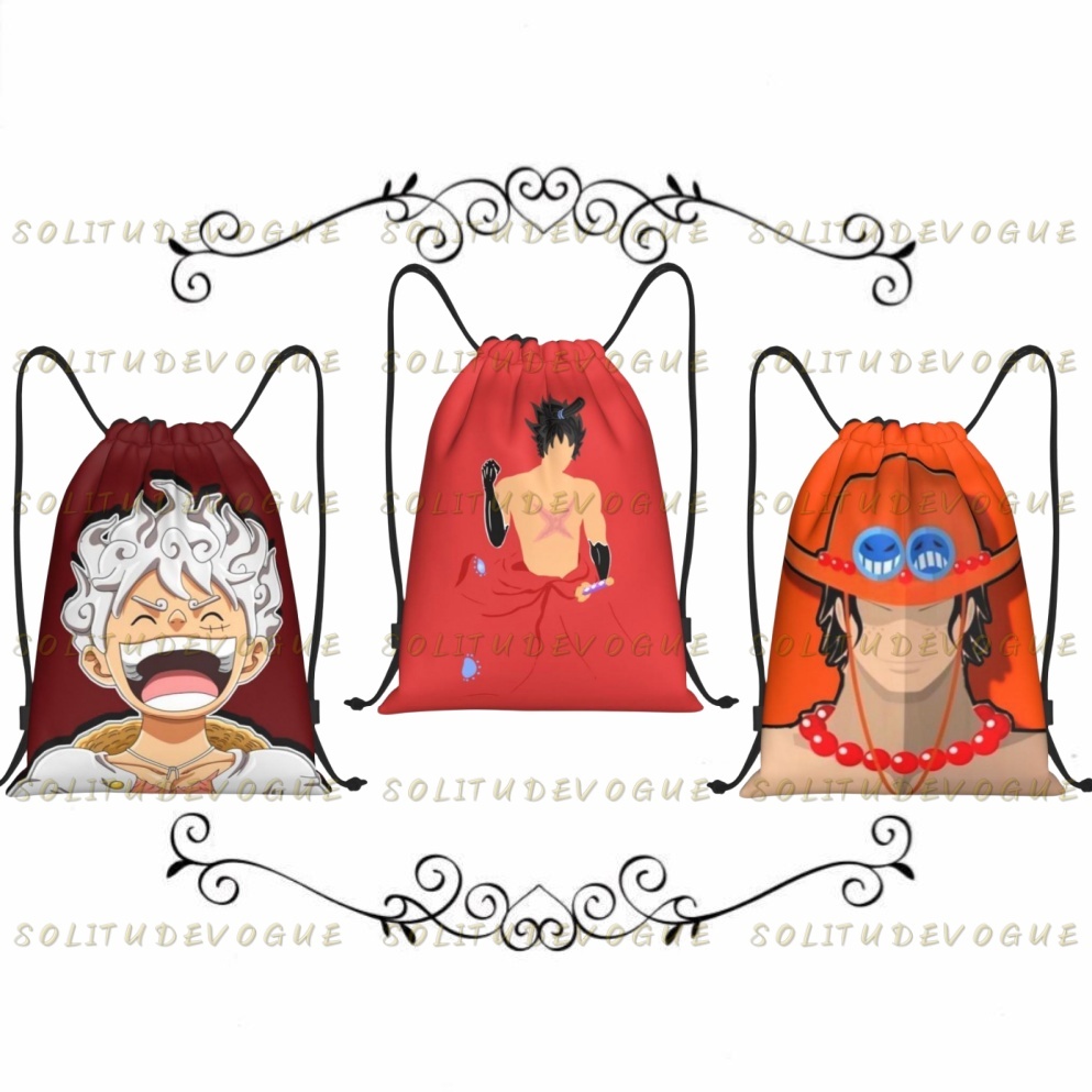 [ในสต็อก] One Piece Gym Sack Bag Sport Drawstring Backpack Bag for Gym Shopping Sport Yoga Outdoor P