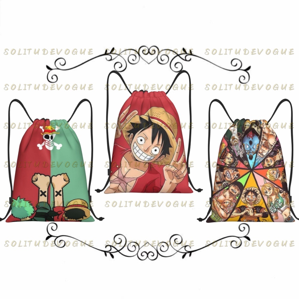 [ในสต็อก] One Piece Gym Sack Bag Sport Drawstring Backpack Bag for Gym Shopping Sport Yoga Outdoor P
