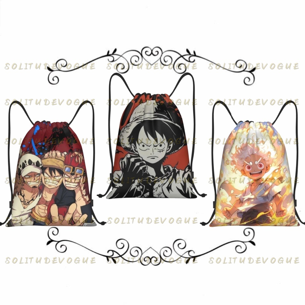 [ในสต็อก] One Piece Gym Sack Bag Sport Drawstring Backpack Bag for Gym Shopping Sport Yoga Outdoor P