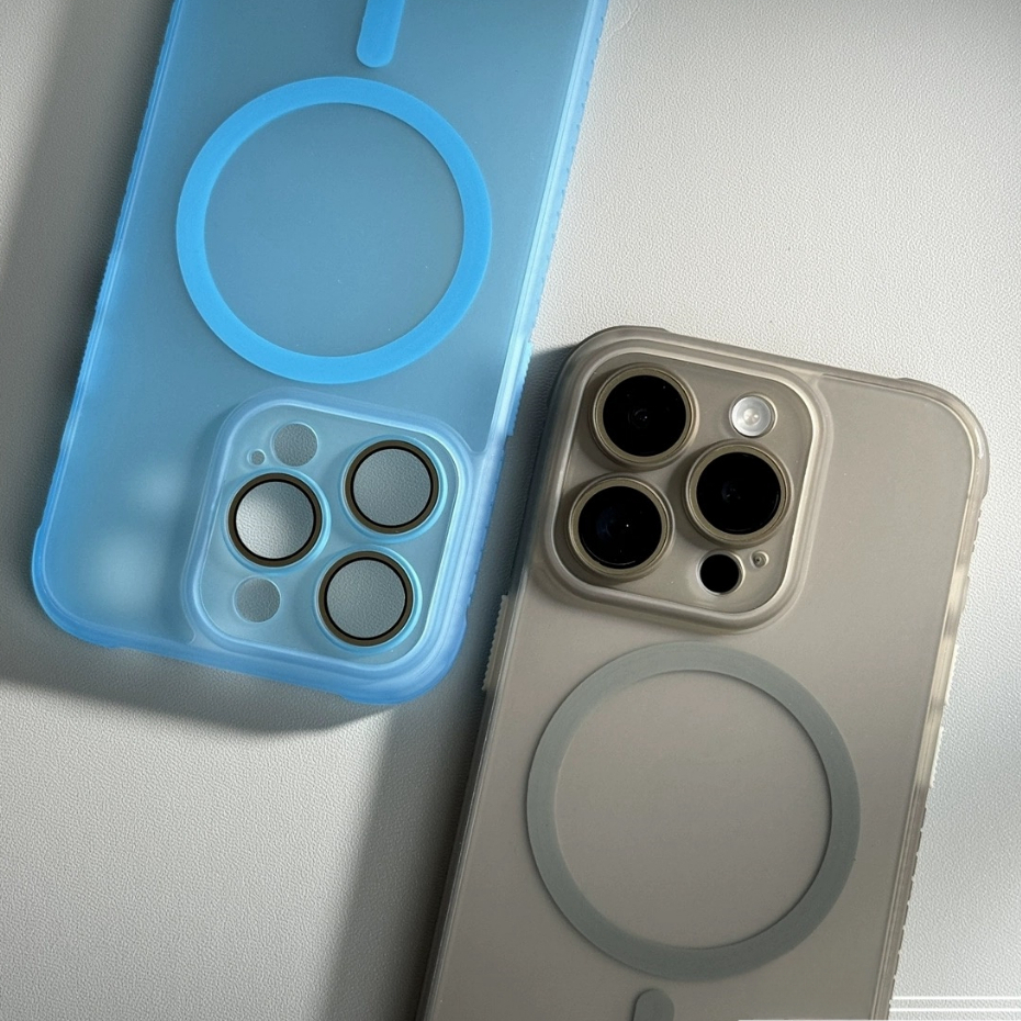 【Detachable lens/Four-cornered Protection/Matte acrylic hard case/Blue】เคส compatible for iPhone 11 12 13 14 15 pro max case