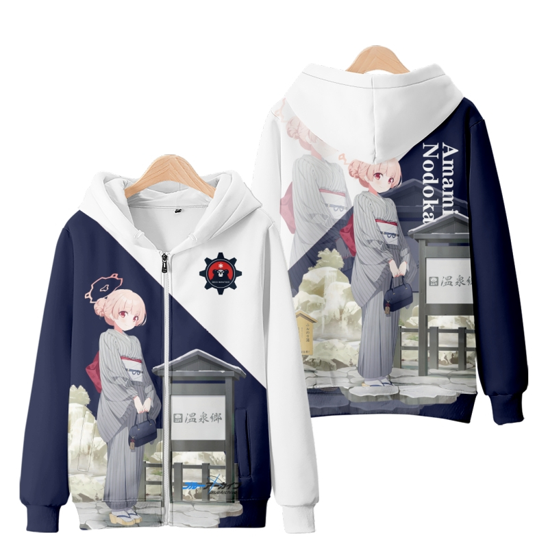 ใหม่เกาหลีอะนิเมะเกม Blue Archive Amami Nodoka/ Sashiro Tomoe ซิป Hoodie แฟชั่นผู้ชายผู้หญิงหลวม 3D 