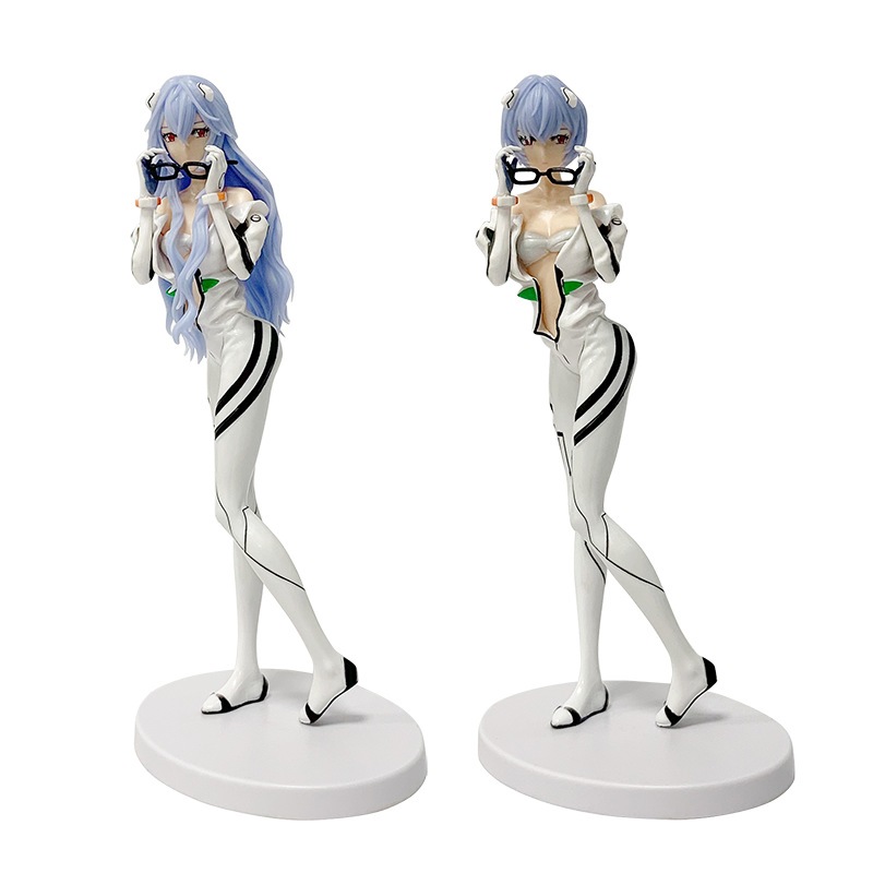 21.5 ซม.อะนิเมะ Neon Genesis Evangelion รูป EVA Ayanami Rei สวมแว่นตา PVC Action Figures รุ่น Desktop Collection ตุ๊กตาของเล่นของขวัญ