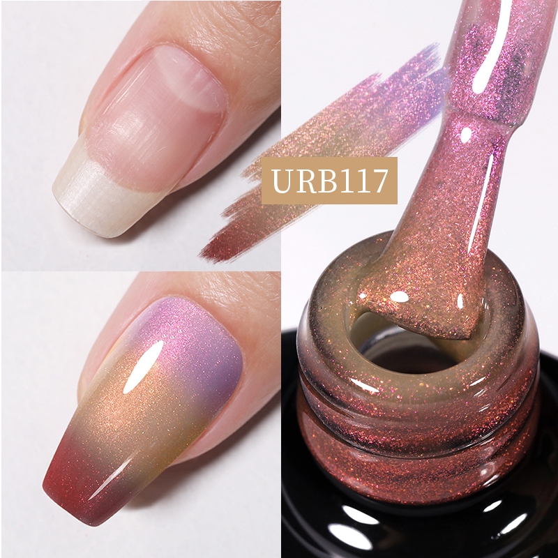 Ur SUGAR ยาทาเล็บเจล กลิตเตอร์ เลื่อม สีขาว ดํา เหลือง 7 มล. 1 ขวด