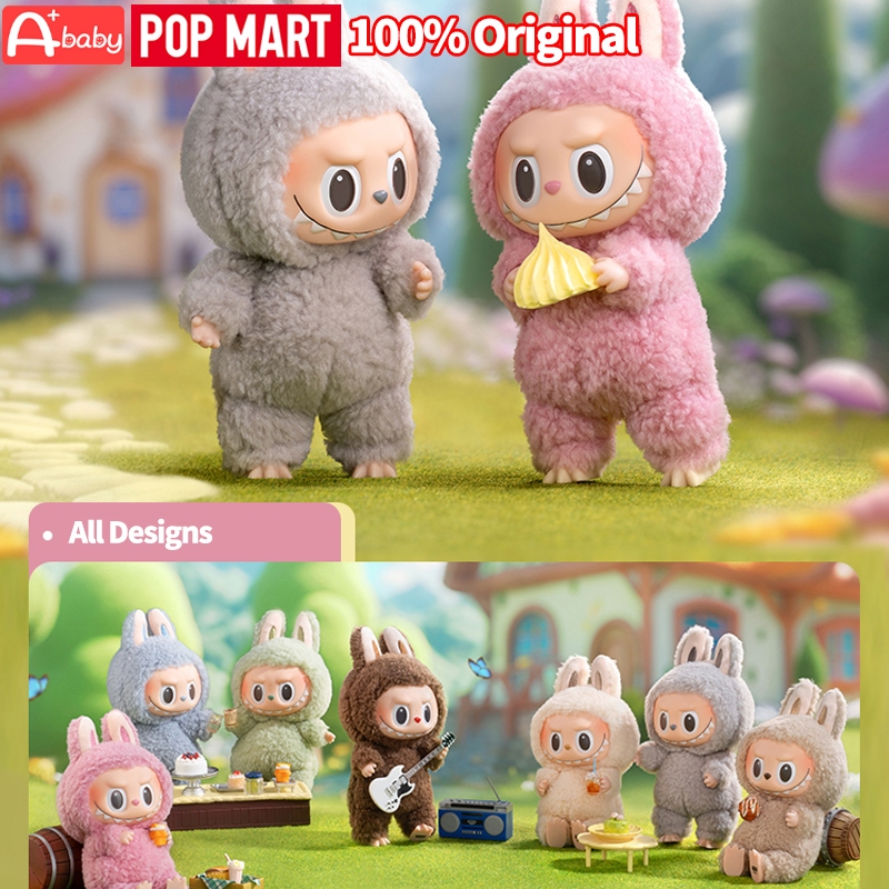 100% ของแท้ POPMART LABUBU THE MONSTERS Heart Macaron ไวนิลใบหน้ากล่องตาบอดพวงกุญแจของเล่นของขวัญ