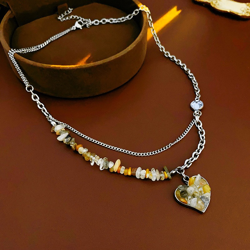 สร้อยคอมุกหินธรรมชาติ dopamine สี