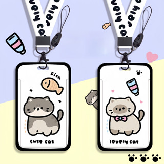 ฝาครอบบัตรแมวสีดํา ป ้ ายชื ่ อ บัตรพนักงาน บัตรอาหารนักเรีย…