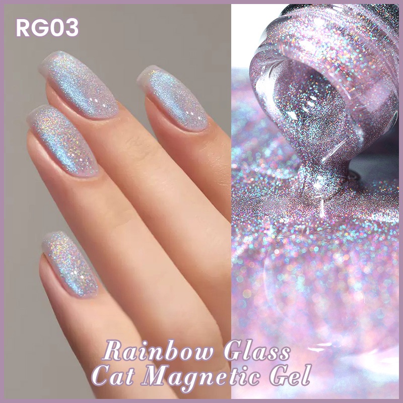BORN PRETTY Gel Polish สะท้อนแสง Glitter Auroras Holographic Laser Effect Gel Polish แต่งเล็บ